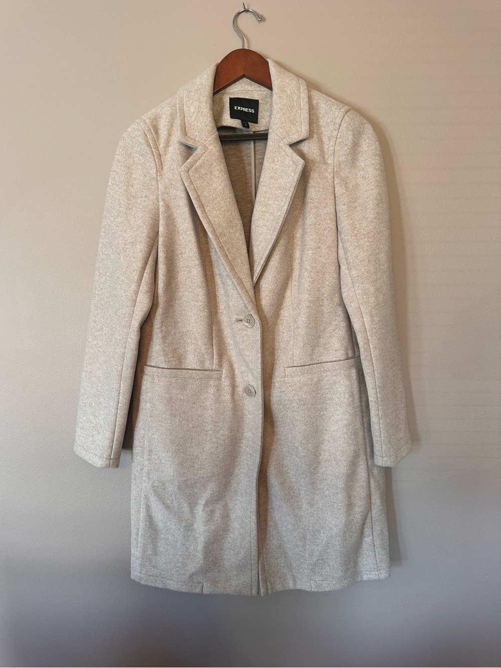 Express Women's Light Cream Trench Coat
